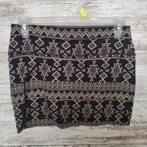 Billabong Geometric Black and Tan Mini Skirt